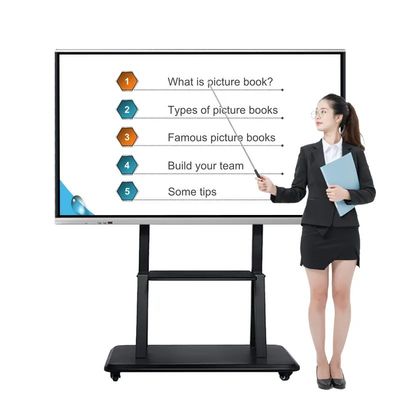 Tableau blanc interactif UHD 4K de 100 pouces avec carte intelligente multi-touch à 20 points pour la salle de classe