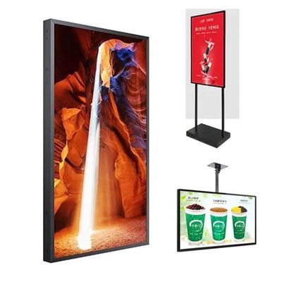Écran publicitaire LCD 55 pouces 16:9 haute luminosité avec lecteur vidéo et luminosité de 2000 cd/m² pour vitrine de magasin