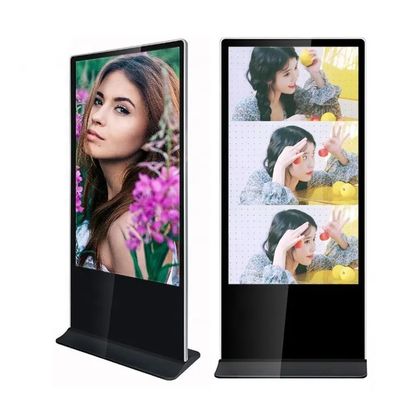 Écran publicitaire LCD vertical autoportant de 75 pouces avec résolution 4K et système d'exploitation Android