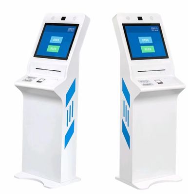 Système de kiosque interactif à écran tactile de 24 pouces avec lecteur de carte d'identité d'imprimante de reçus