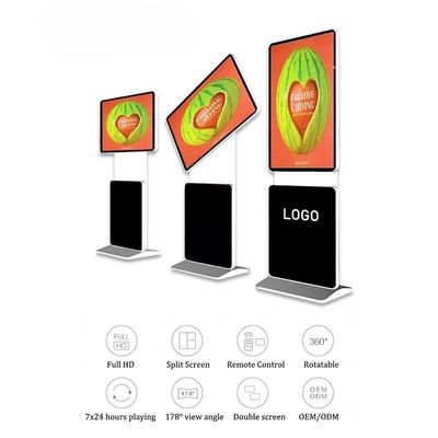 Kiosque numérique à écran tactile infrarouge de 43 pouces avec écran rotatif à 360 degrés pour la publicité