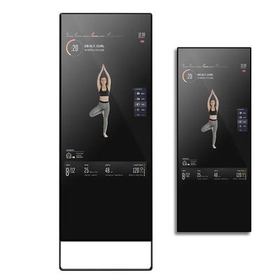 Miroir de fitness intelligent de 43 pouces avec Android 7.1 RK3288 et écran publicitaire LCD à luminosité personnalisée