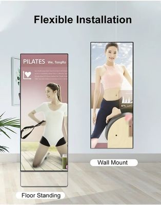 Miroir de fitness intelligent de 43 pouces avec Android 7.1 RK3288 et écran publicitaire LCD à luminosité personnalisée