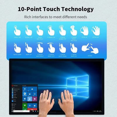 Moniteur d'écran tactile industriel capacitif affichage LCD LED haute luminosité 43 pouces