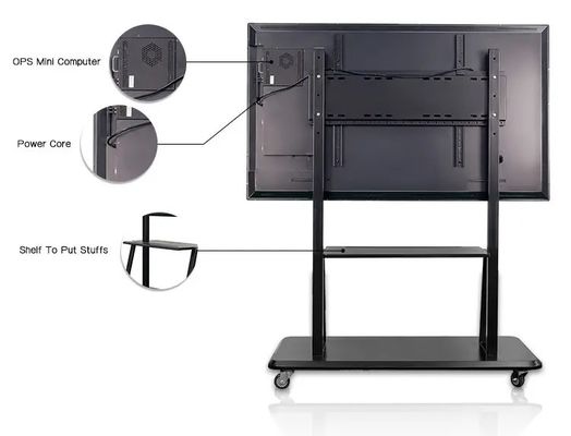 Écran plat interactif intelligent de 55 pouces avec écran tactile, format 16:9 et toucher 10 points