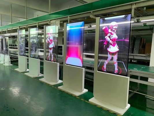 Vitrine LCD transparente de 55 pouces avec résolution 1920 x 1080 et écran OLED au sol