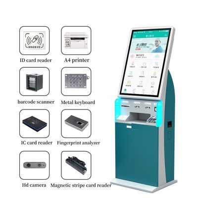 Borne libre-service 32 pouces à écran tactile avec imprimante A5 et lecteur de codes-barres