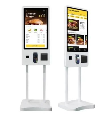Kiosque numérique à écran tactile de 32 pouces avec système d'exploitation Windows 10 et boîtier métallique pour libre-service interactif