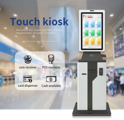 Borne libre-service personnalisable à écran tactile avec distributeur de cartes motorisé et conception à faible maintenance