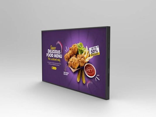 Affichage publicitaire LCD mural de 43 pouces avec résolution 1920x1080 et système d'exploitation Android