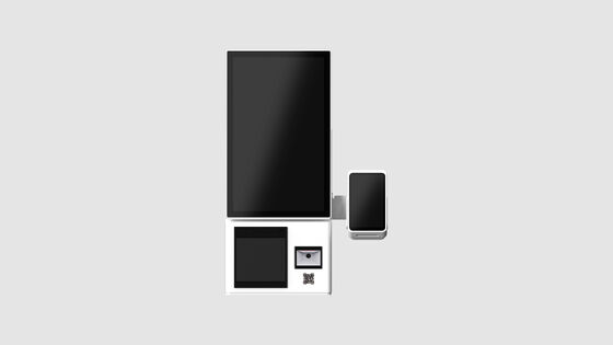 Borne de commande en libre-service compacte et légère avec paiement NFC et écran rotatif à 180° pour une utilisation polyvalente