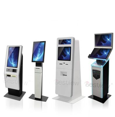 Borne de commande sur pied de 21,5 pouces avec écran tactile capacitif 10 points et imprimante thermique en option