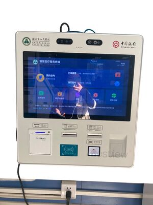 Borne de commande sur pied de 21,5 pouces avec écran tactile capacitif 10 points et imprimante thermique en option