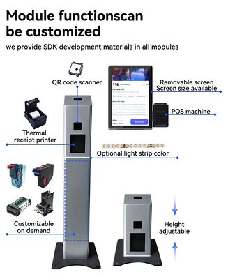 Borne de libre-service tactile de 21,5 pouces avec paiement NFC et système d'exploitation personnalisable pour restaurants et commerces de détail