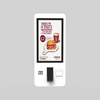 Borne de commande en libre-service avec écran LCD de 32 pouces et support mural, garantie de 3 ans, pour la restauration rapide et le commerce de détail