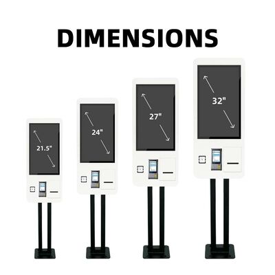 Borne de commande en libre-service avec écran LCD de 32 pouces et support mural, garantie de 3 ans, pour la restauration rapide et le commerce de détail