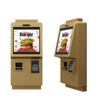 Kiosque d'auto-commande à écran tactile capacitif de 24 pouces avec résolution 1920X1080 et conception murale pour la commande alimentaire en intérieur