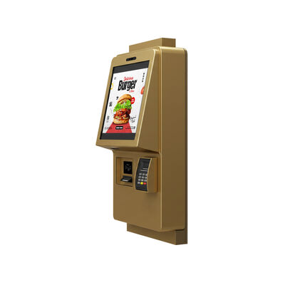 Kiosque d'auto-commande à écran tactile capacitif de 24 pouces avec résolution 1920X1080 et conception murale pour la commande alimentaire en intérieur