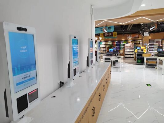 POS Kiosk All-in-one System with Capacitive Touch Screen 80mm Thermal Printer and NFC Card Reader for Self-service Checkout