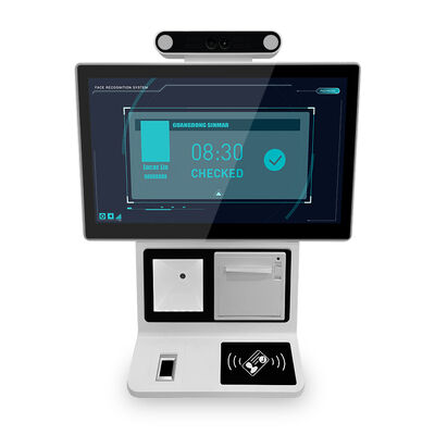 Desktop Self Checkin Kiosk with 10-Point Capacitive Screen Android or Windows Custom Optional and WiFi Communication for Visitor Management