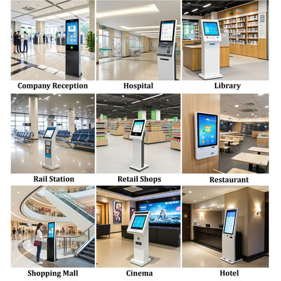 Kiosque d'enregistrement automatique Android POS avec scanner de passeport et distributeur de cartes pour les hôtels