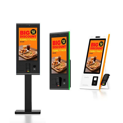 Kiosque de commande automatique de 32 pouces avec 10 points de contact capacitif et plusieurs interfaces pour les restaurants de restauration rapide