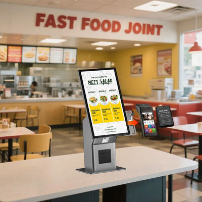 Kiosque de commande automatique de 32 pouces avec 10 points de contact capacitif et plusieurs interfaces pour les restaurants de restauration rapide