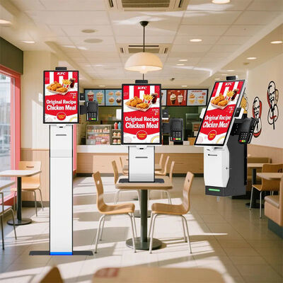 Kiosque de commande automatique de 32 pouces avec 10 points de contact capacitif et plusieurs interfaces pour les restaurants de restauration rapide