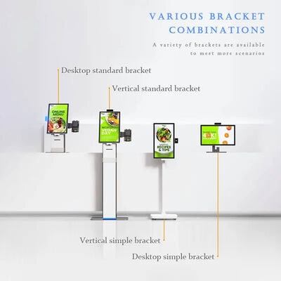 Kiosque de commande automatique de 32 pouces avec 10 points de contact capacitif et plusieurs interfaces pour les restaurants de restauration rapide