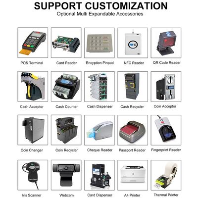 Self Service Kiosk with Capacitive Touch 10 Point Screen Custom Color and Floor Standing Wall Mounting Counter Top Installation