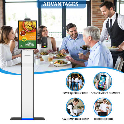 Borne de commande rapide avec écran tactile capacitif 10 points, résolution 1920x1080 et reconnaissance faciale pour restaurants
