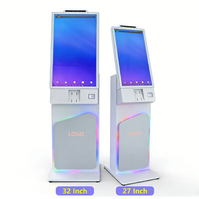 Borne libre-service sur pied avec écran tactile de 27/32 pouces et résolution 1920x1080 pour la commande automatique et l'utilisation interactive