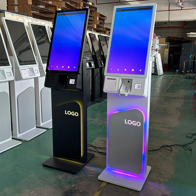Borne libre-service sur pied avec écran tactile de 27/32 pouces et résolution 1920x1080 pour la commande automatique et l'utilisation interactive