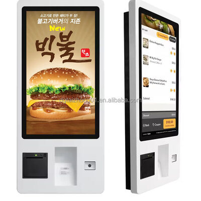 Kiosque à écran tactile debout au sol avec résolution 2K/4K et durée de vie de 60 000 heures pour les applications en libre-service