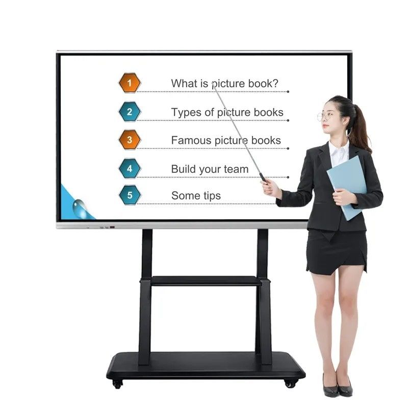 Tableau blanc interactif UHD 4K de 100 pouces avec carte intelligente multi-touch à 20 points pour la salle de classe