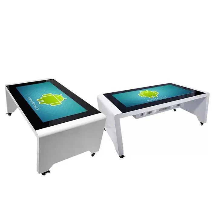 Table tactile interactive en alliage d'aluminium de 55 pouces avec une consommation d'énergie de 110W et un écran tactile multipoint