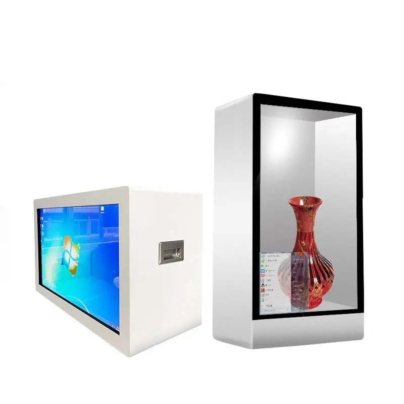 Vitrine LCD transparente de 55 pouces avec résolution 1920x1080 et écran tactile à 10 points