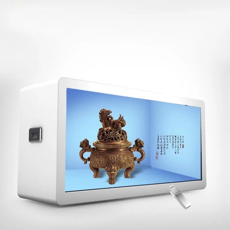 Vitrine LCD transparente intelligente de 43 pouces avec résolution 1920*1080 et luminosité 450cd/m2