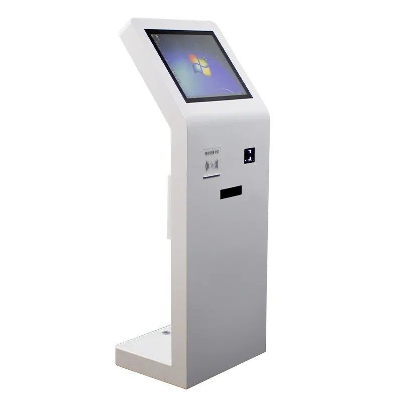 21Kiosque à écran tactile debout au sol de 5 pouces avec lecteur de carte IC et le scanner de code QR