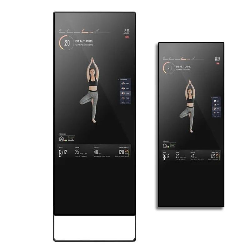 Miroir de fitness intelligent de 43 pouces avec Android 7.1 RK3288 et écran publicitaire LCD à luminosité personnalisée