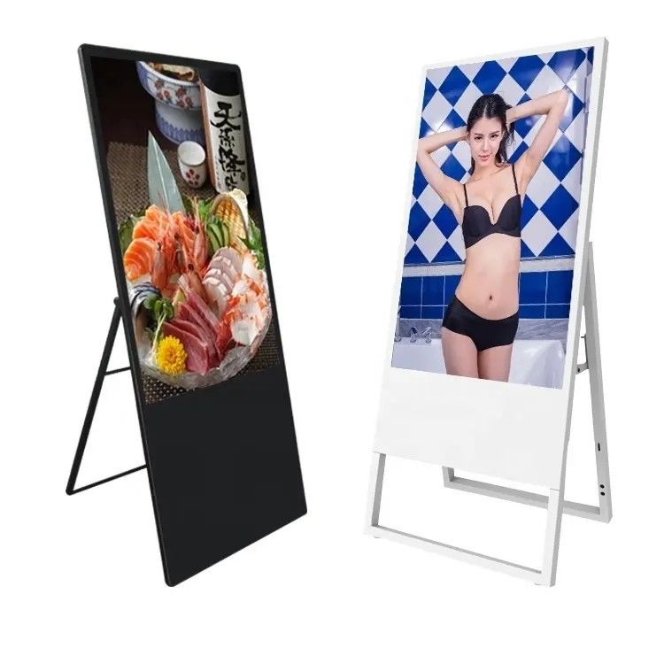Écran publicitaire LCD portable sur pied de 43 pouces avec résolution 1920 x 1080 pour expositions et magasins