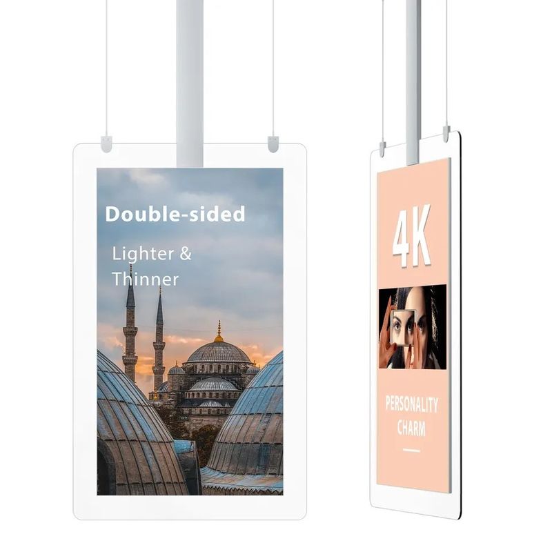 Lecteur LCD d'affichage publicitaire haute luminosité à double écran de 55 pouces avec une luminosité de 1500 nits