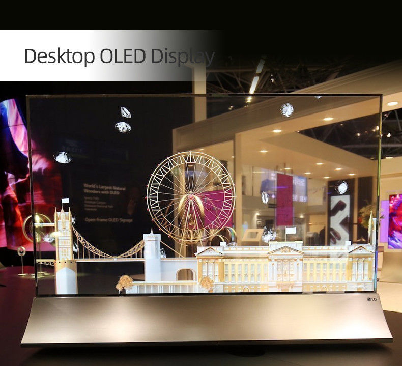 Écran tactile OLED transparent de 55 pouces Moniteur d'affichage numérique avec résolution 1920*1080 et toucher capacitif