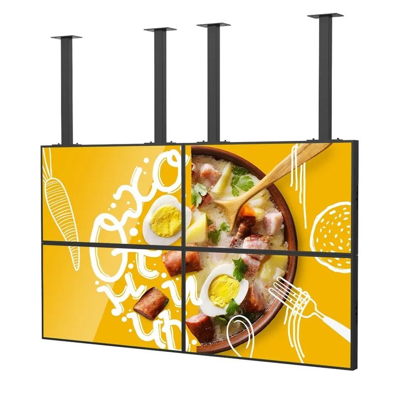 55 pouces LCD Splicing Wall Mur vidéo avec 500cd/m2 Lumière et 1920*1080 Résolution pour affichage vitrine