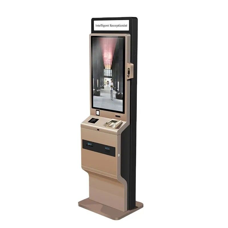 Borne libre-service tactile Stand Free 90W avec caisson lumineux à LED et imprimante thermique