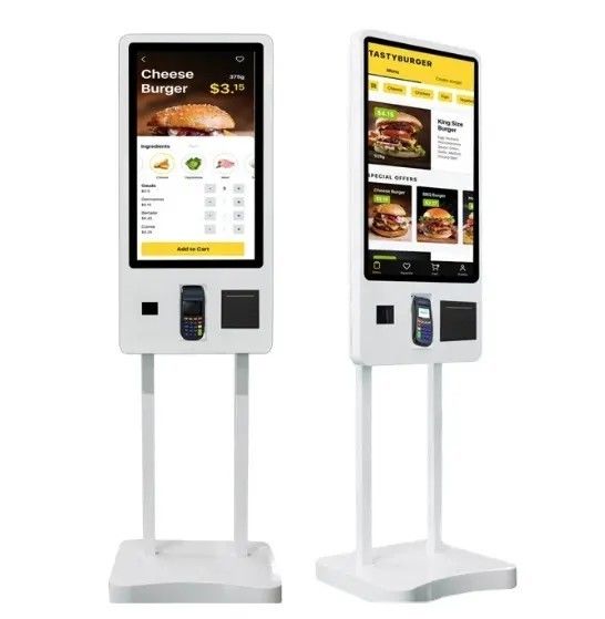 Kiosque numérique à écran tactile de 32 pouces avec système d'exploitation Windows 10 et boîtier métallique pour libre-service interactif