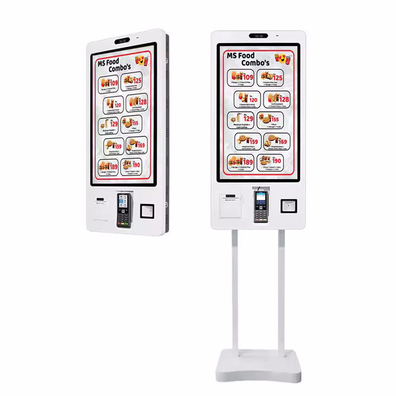 Kiosque d'auto-commande monté sur le mur ou sur la table avec scanner 1D/2D intégré et écran LCD 22/24/32 pouces