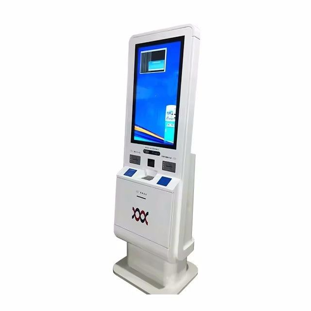 Kiosque d'auto-enregistrement multilingue avec acceptateur de trésorerie et lecteur de carte de crédit pour un enregistrement en douceur