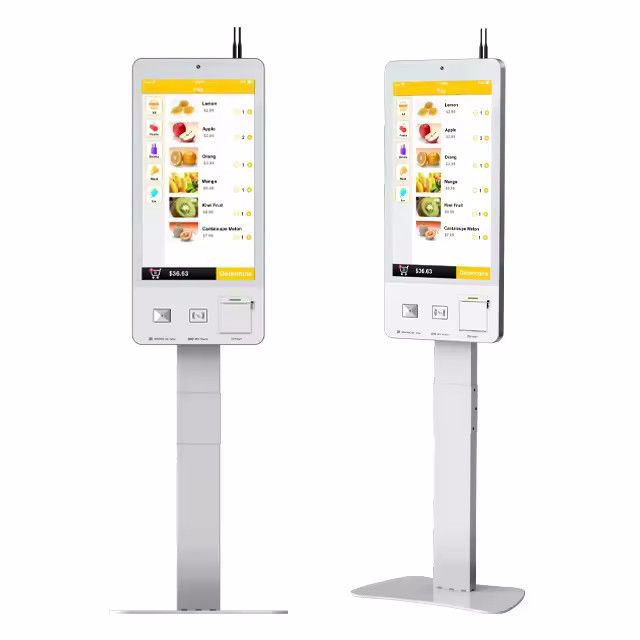Système de point de vente en libre-service à écran tactile avec reconnaissance faciale, lumières LED et écran de 21,5/24/27 pouces