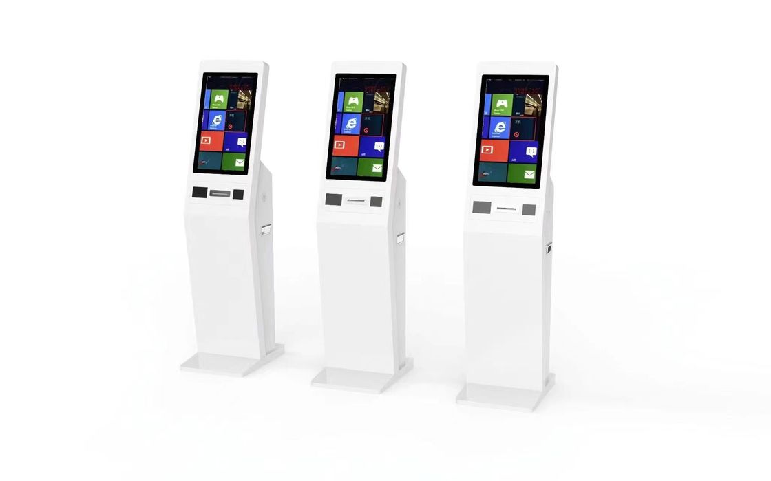 Système de point de vente en libre-service avec plusieurs options de paiement Scanner de code à barres et lumières LED Kiosque à écran tactile